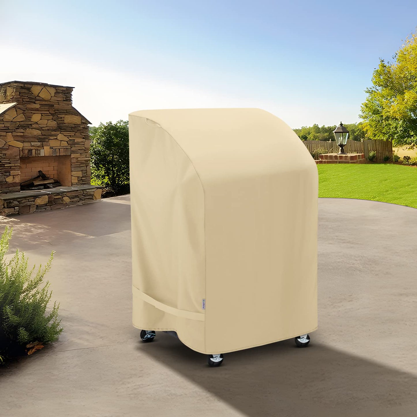 SunPatio 2 Burner Grill Cover 32 Inch, Outdoor Heavy Duty Waterproof Small Gas BBQ Cover, UV & Fade Resistant, Compatible for Weber CharBroil Nexgrill and More Grills with Collapsed Side Tables, Beige - CookCave