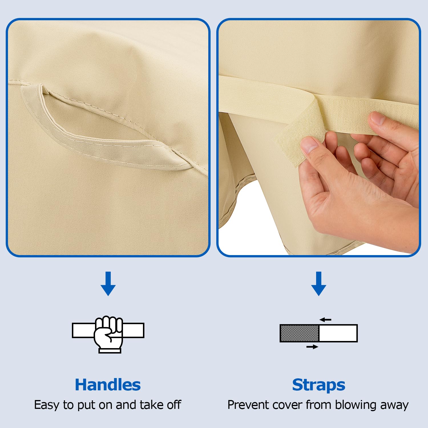 SunPatio 2 Burner Grill Cover 32 Inch, Outdoor Heavy Duty Waterproof Small Gas BBQ Cover, UV & Fade Resistant, Compatible for Weber CharBroil Nexgrill and More Grills with Collapsed Side Tables, Beige - CookCave