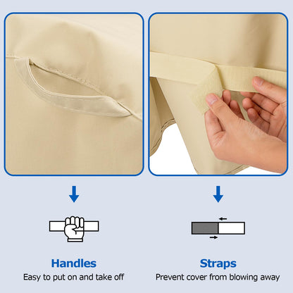 SunPatio 2 Burner Grill Cover 32 Inch, Outdoor Heavy Duty Waterproof Small Gas BBQ Cover, UV & Fade Resistant, Compatible for Weber CharBroil Nexgrill and More Grills with Collapsed Side Tables, Beige - CookCave