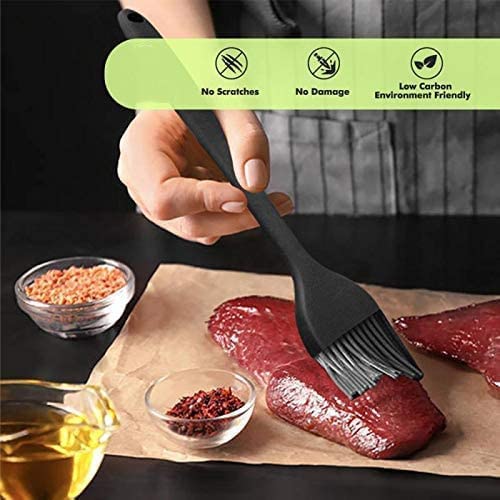 SURDOCA Silicone Pastry Basting Brush - 2Pcs 10 + 8 in Heat Resistant Brush for Baking Cooking Food, BPA Free Kitchen Brush for Sauce Butter Oil, Stainless Steel Core Design for Barbecue BBQ Grilling - CookCave