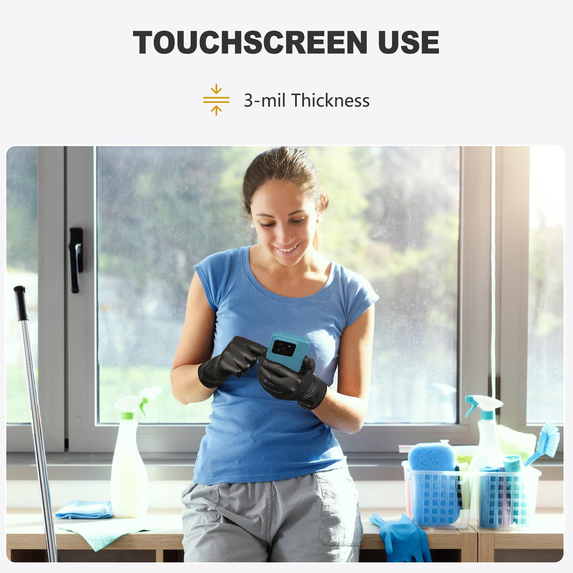 SWIFTLITE Black Vinyl Gloves, Food Grade Gloves Disposable Latex Free & Powder Free, Guantes for Cleaning Cooking Food Prep (100, Large) - CookCave