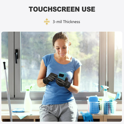 SWIFTLITE Black Vinyl Gloves, Food Grade Gloves Disposable Latex Free & Powder Free, Guantes for Cleaning Cooking Food Prep (100, Large) - CookCave