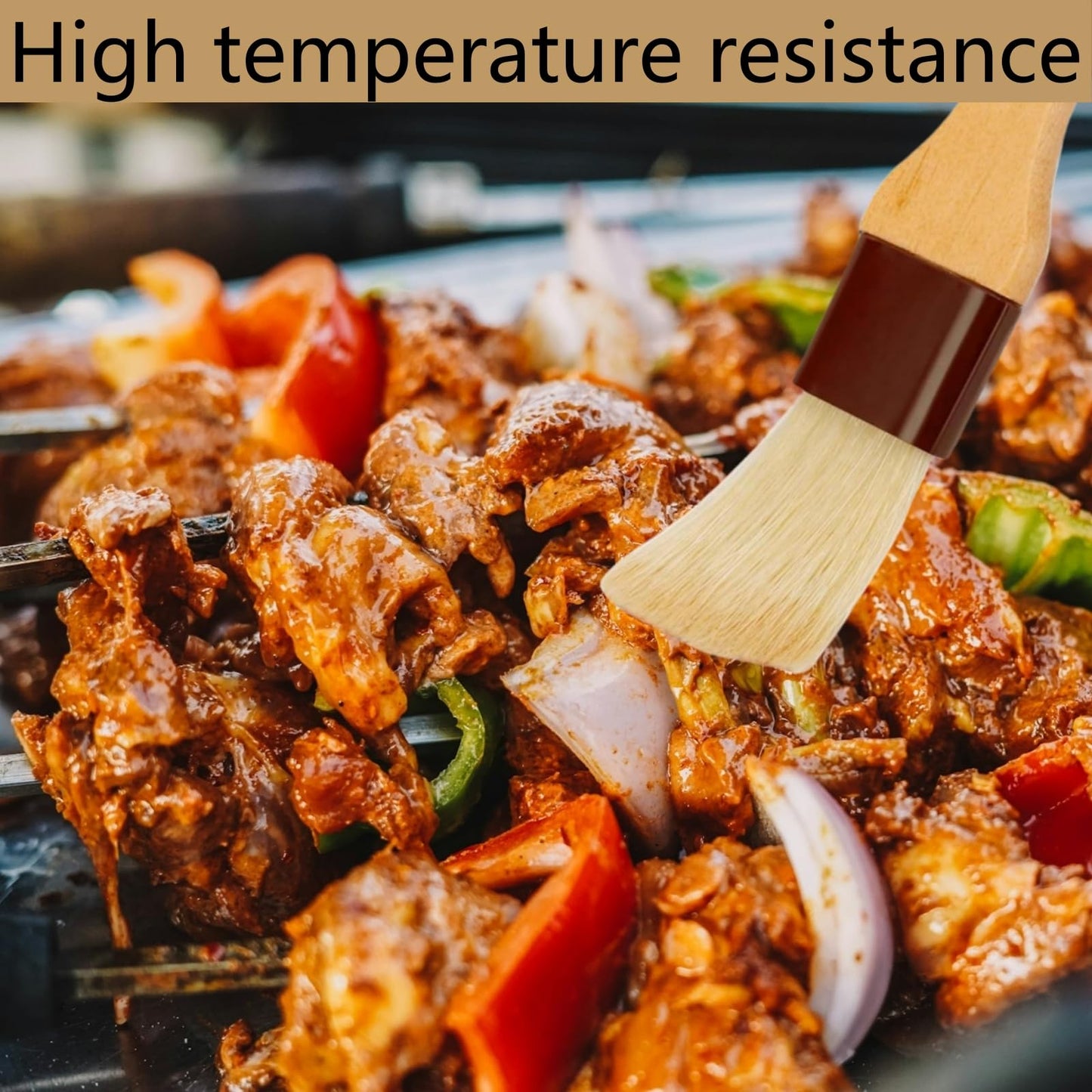 SWJLR 18.3" Removable Rubberwood Long Handle BBQ Mop 4 Pcs Pure Cotton Replacement Brush Heads 2 Pcs Food Grade Bristle BBQ Brush for Sauce Suitable for Grilling and Smoking Steaks - CookCave