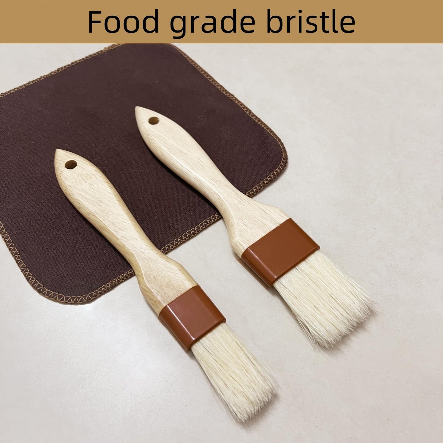SWJLR 18.3" Removable Rubberwood Long Handle BBQ Mop 4 Pcs Pure Cotton Replacement Brush Heads 2 Pcs Food Grade Bristle BBQ Brush for Sauce Suitable for Grilling and Smoking Steaks - CookCave