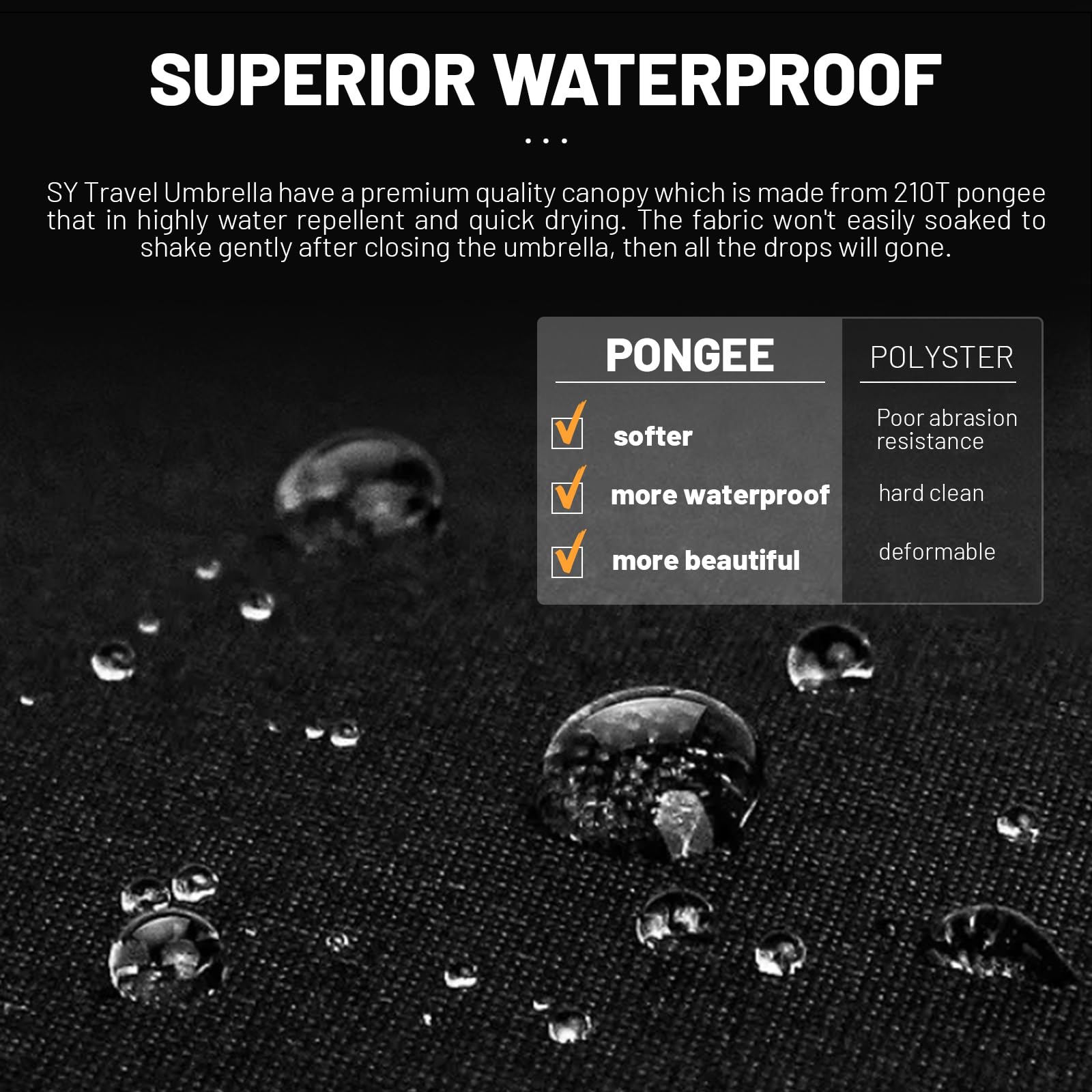 SY COMPACT Travel Umbrella Windproof Automatic LightWeight Unbreakable Umbrellas-Factory outlet umbrella (Black) - CookCave
