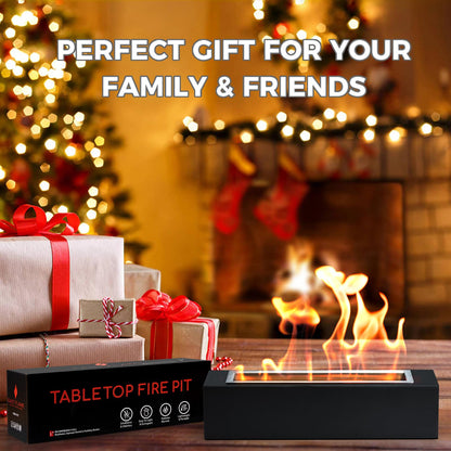 Tabletop Fire Pit - Smores Maker with 4 Extendable Roasting Sticks, Metal Indoor Table Top Firepit & Outdoor Tabletop Fireplaces for Patio & Balcony, Gift for Home Decor Housewarming Wedding Birthday - CookCave