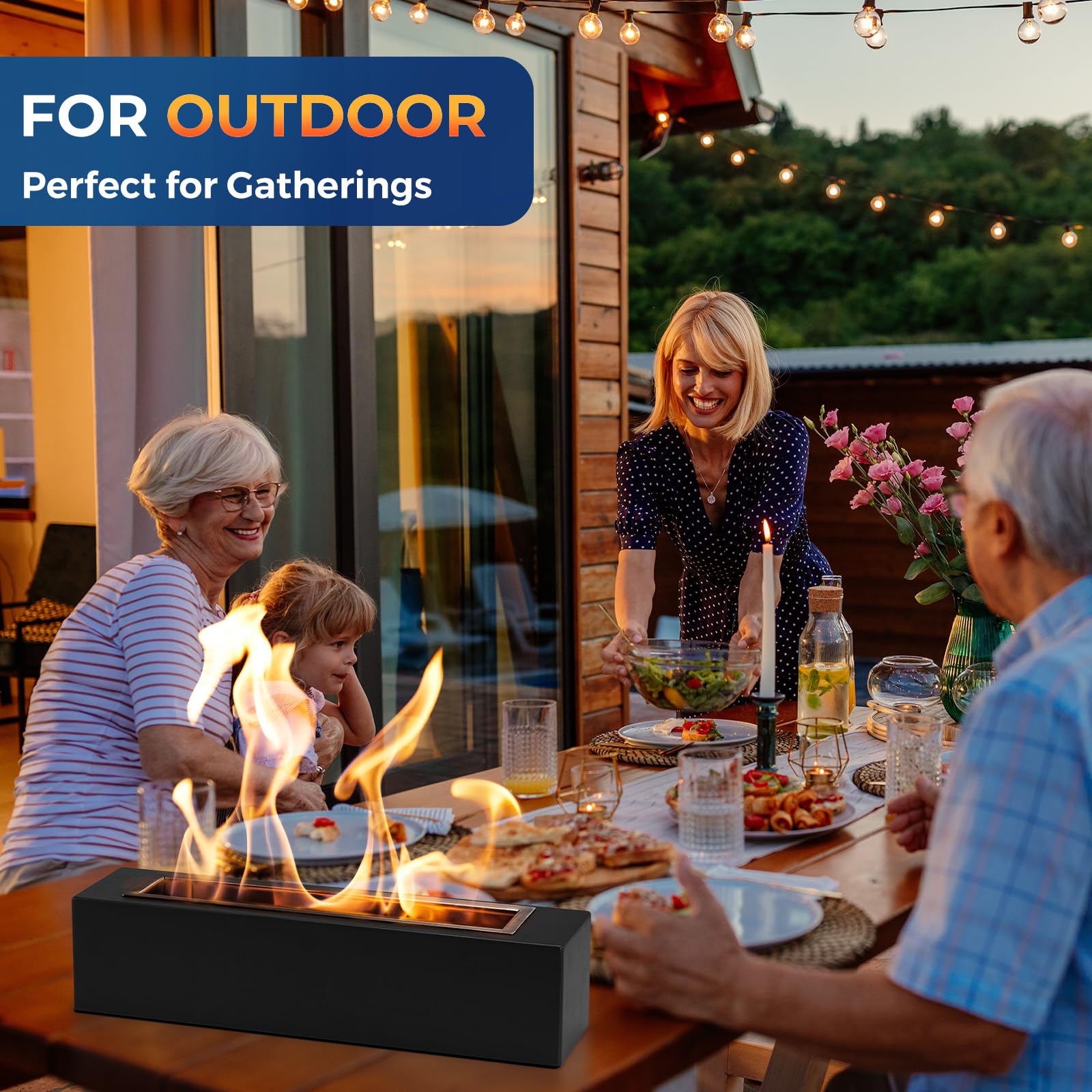 Tabletop Fire Pit - Smores Maker with 4 Extendable Roasting Sticks, Metal Indoor Table Top Firepit & Outdoor Tabletop Fireplaces for Patio & Balcony, Gift for Home Decor Housewarming Wedding Birthday - CookCave