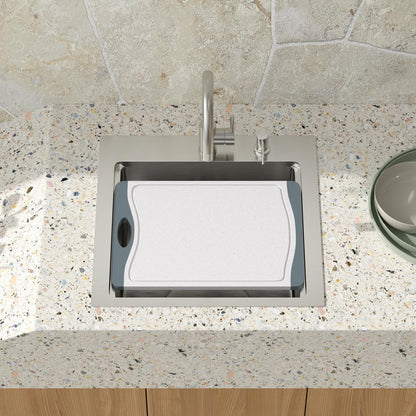 Talllor Outdoor Kitchen Sink - 21 x 20 x 9 Inch Outdoor Sink Workstation 16 Gauge Stainless Steel Drop in Kitchen Sinks Single Bowl Small Bar Sinks with Cover #TLT-0030 - CookCave