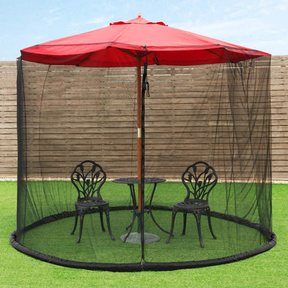 TANGKULA 9/10FT Patio Umbrella Screen, with Zipper Door and Polyester Mesh Netting, Height and Diameter Adjustable, Suitable for Outdoor Patio Camping Umbrella - CookCave