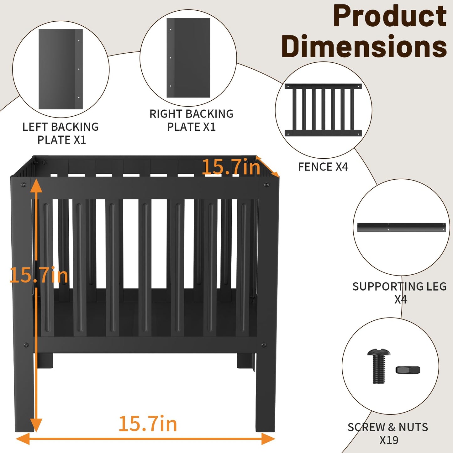 TBMLC 16-Inch Square Steel Grating Fire Pit in Black - Portable and Durable,Perfect for Backyard, Camping, and Bonfire Gathering Outdoor - CookCave