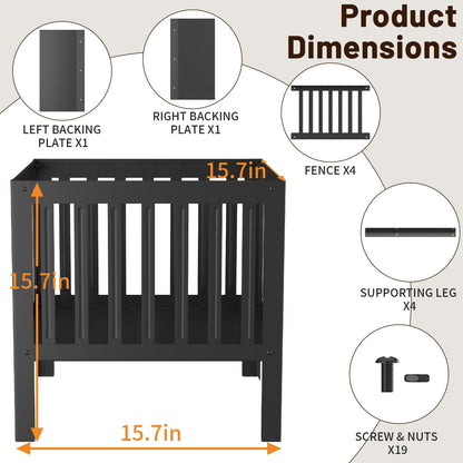 TBMLC 16-Inch Square Steel Grating Fire Pit in Black - Portable and Durable,Perfect for Backyard, Camping, and Bonfire Gathering Outdoor - CookCave