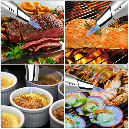 TBTEEK Butane Torch, Kitchen Torch Cooking Torch with Safety Lock & Adjustable Flame for Cooking, BBQ, Baking, Brulee, Creme, DIY Soldering(Butane Not Included) - CookCave