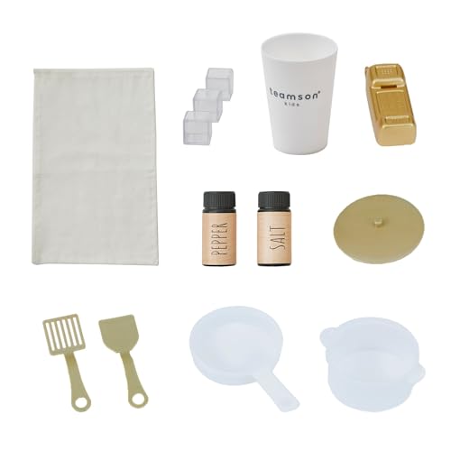 Teamson Kids Little Chef Cyprus Medium Wooden Play Kitchen with Interactive, Realistic Features, and 14 Kitchen Accessories for 3yrs and up, Light Oak/Faux White Marble/Gold - CookCave