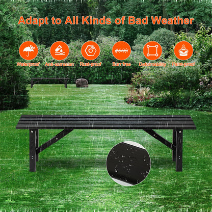 TECSPACE 35″ Aluminum Folding Bench Seat, All Weather Outdoor Small Bench, Installation Free Portable Foldable Bench - CookCave