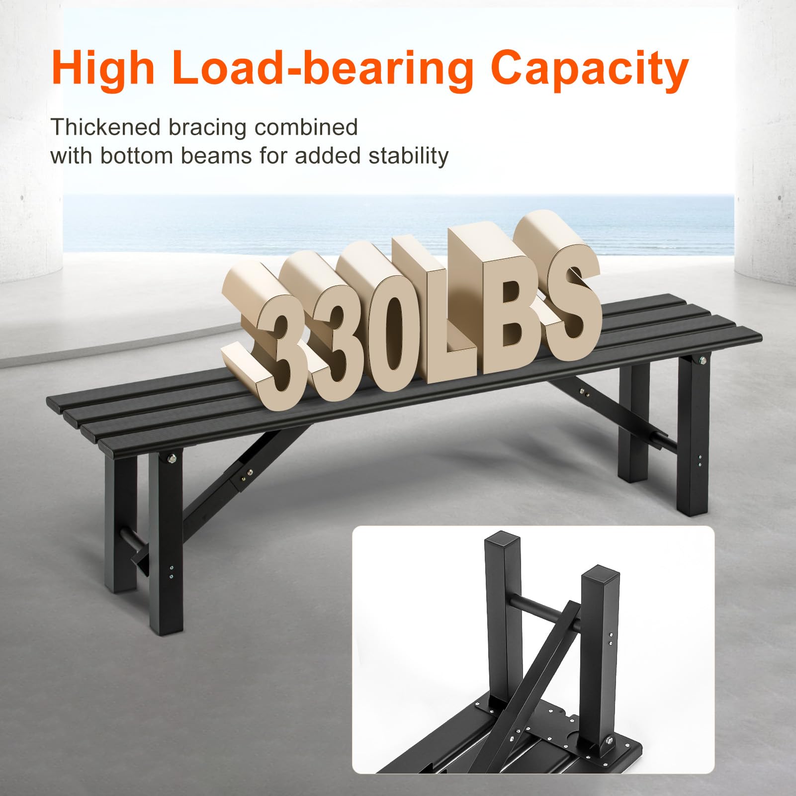 TECSPACE 35″ Aluminum Folding Bench Seat, All Weather Outdoor Small Bench, Installation Free Portable Foldable Bench - CookCave