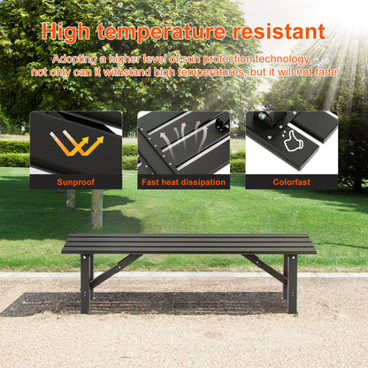 TECSPACE 35″ Aluminum Folding Bench Seat, All Weather Outdoor Small Bench, Installation Free Portable Foldable Bench - CookCave