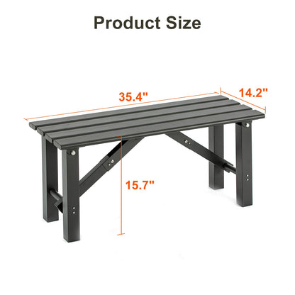 TECSPACE 35″ Aluminum Folding Bench Seat, All Weather Outdoor Small Bench, Installation Free Portable Foldable Bench - CookCave