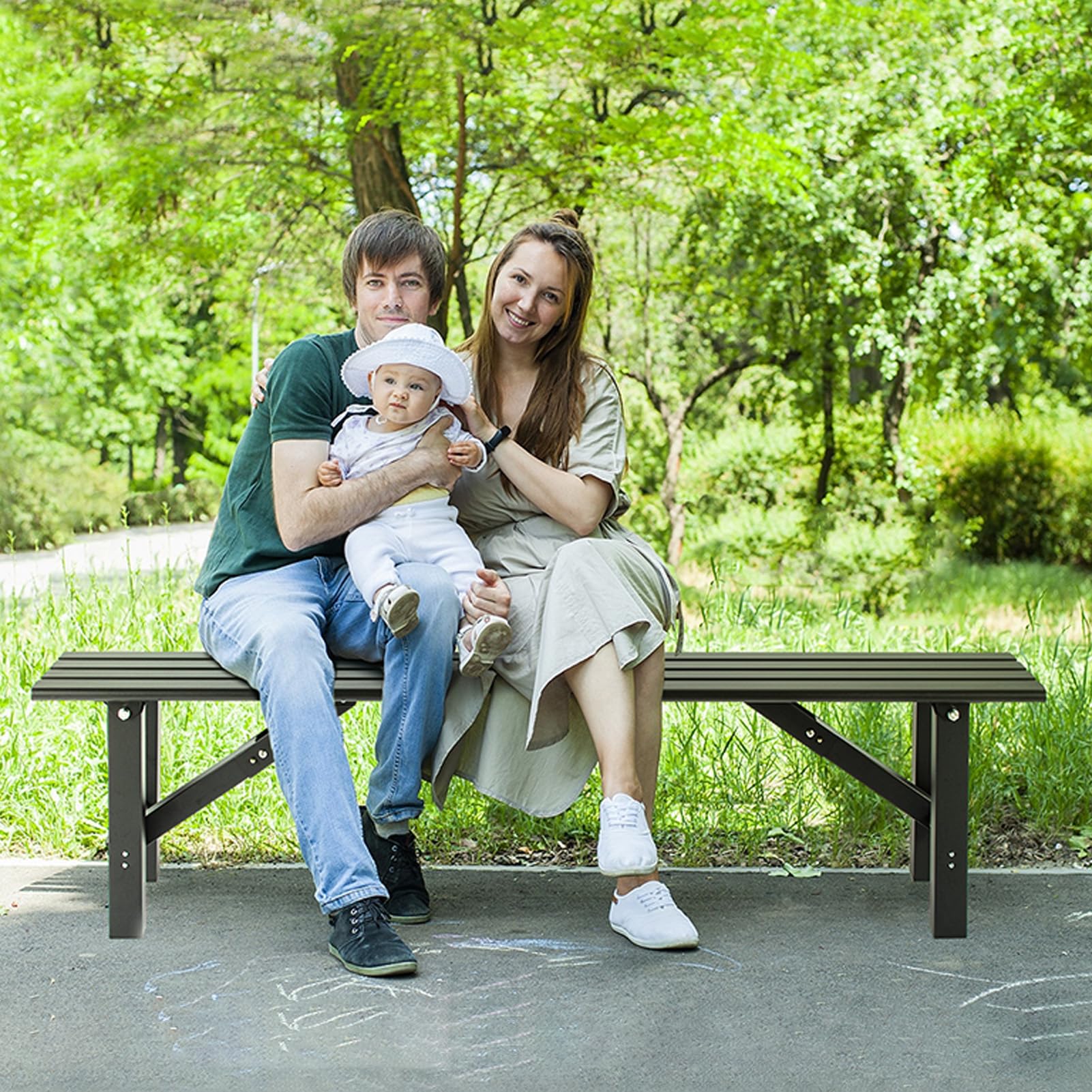 TECSPACE 35″ Aluminum Folding Bench Seat, All Weather Outdoor Small Bench, Installation Free Portable Foldable Bench - CookCave