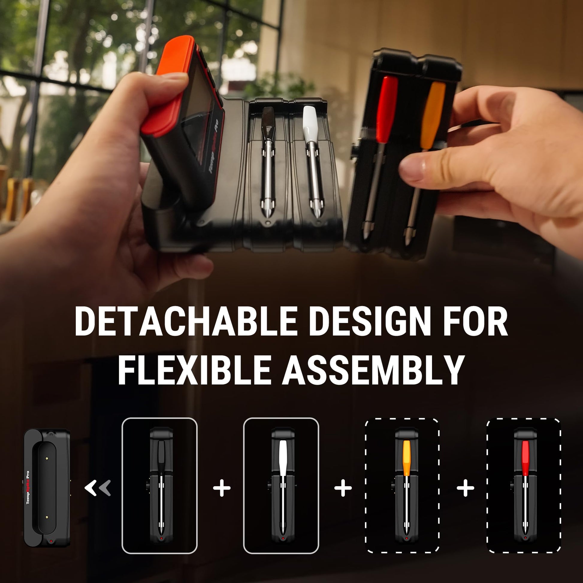 TempSpike Wireless Meat Thermometer Digital with App, WiFi & Bluetooth BBQ Grill Thermometer with High Precision, Waterproof & Heat-Resistant Probes, Rechargeable Base for Smoker Oven Fathers Day Gift - CookCave