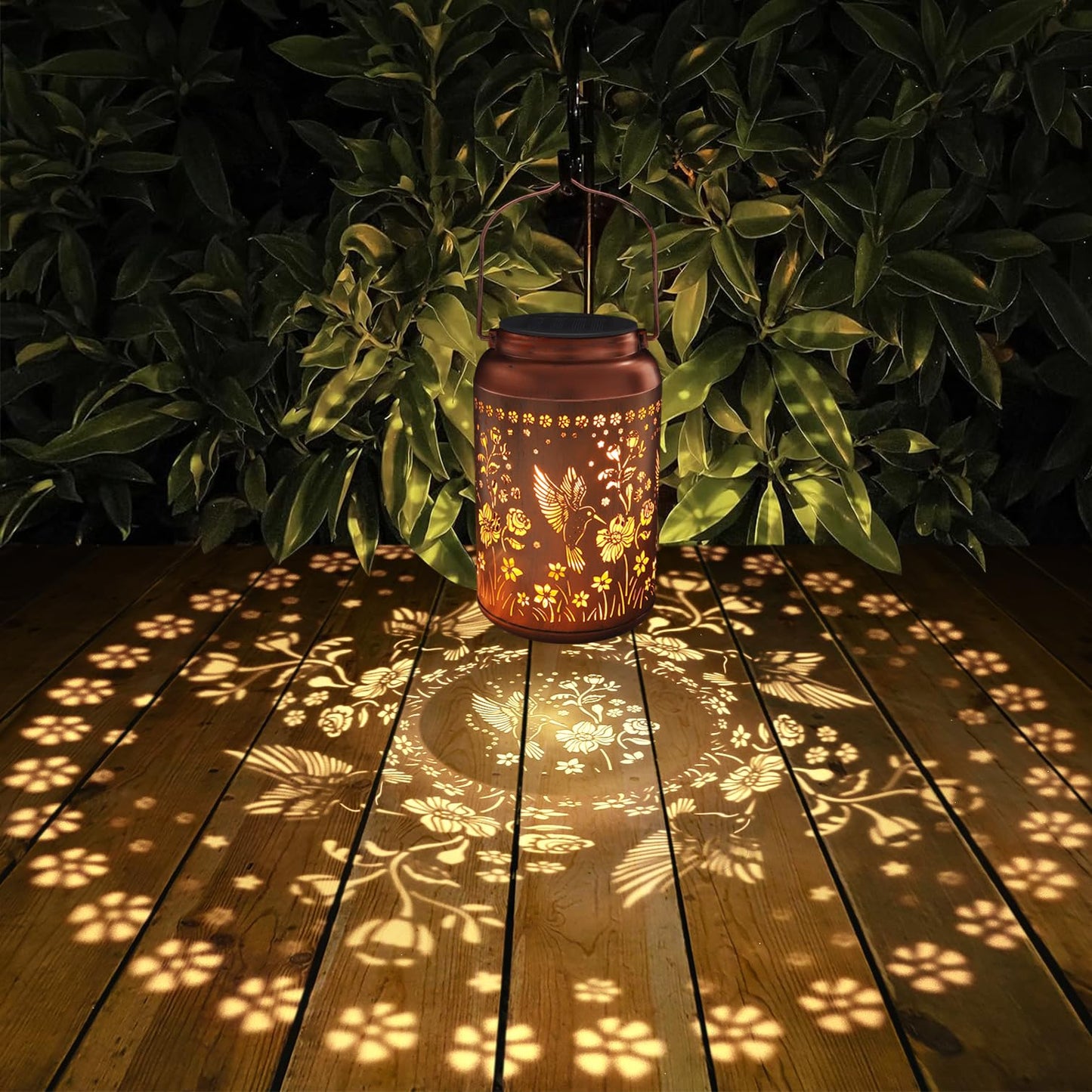 Tepaken Solar Lanterns Outdoor Waterproof Hummingbird Garden Decor Gifts for Women Mom Grandma Hanging Solar Lights Metal Solar Decoration Outside for Yard, Patio, Backyard, Porch - CookCave