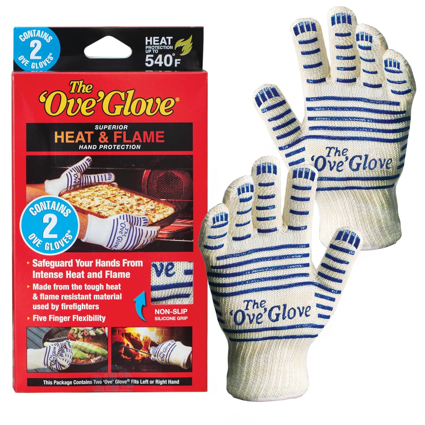 The Ove Glove - Superior Heat & Flame Hand Protection - 2 Pack Glove - CookCave