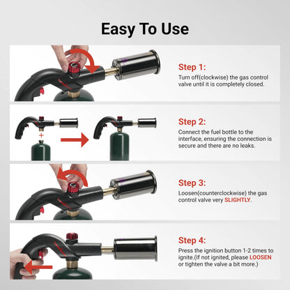 ThermoMaven Powerful Propane Torch, Kitchen Cooking Torch, Culinary Torch Lighter, Adjustable Blow Torch for Sous Vide Searing Steak, BBQ, Grill, Campfire Charcoal Starter (Propane Tank Not Included) - CookCave