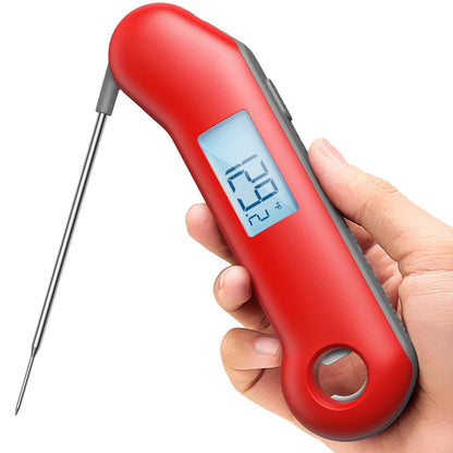 ThermoMaven ProfessionaI Meat Thermometer Digital, 3X Faster 0.5 Sec Instant Read, NIST Certified Accuracy ±0.5°F, 100% Waterproof Probe, Auto-Rotate Bright Indicator, for Candy/Grill/BBQ, Red & Gray - CookCave