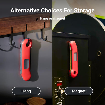 ThermoMaven ProfessionaI Meat Thermometer Digital, 3X Faster 0.5 Sec Instant Read, NIST Certified Accuracy ±0.5°F, 100% Waterproof Probe, Auto-Rotate Bright Indicator, for Candy/Grill/BBQ, Red & Gray - CookCave