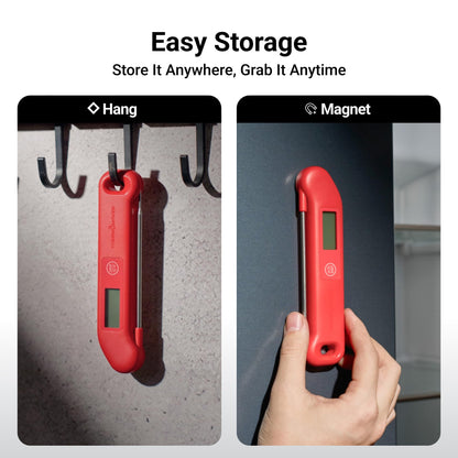 ThermoMaven Professional Meat Thermometer Digital, 1 Sec Instant Read Food Thermometer for Cooking Grill, Kitchen Gadgets BBQ Accessories, High Accuracy, Waterproof, Gifts for Men Dad Fathers Day, Red - CookCave