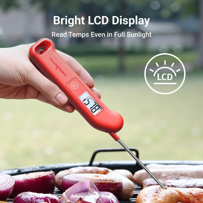 ThermoMaven Professional Meat Thermometer Digital, 1 Sec Instant Read Food Thermometer for Cooking Grill, Kitchen Gadgets BBQ Accessories, High Accuracy, Waterproof, Gifts for Men Dad Fathers Day, Red - CookCave