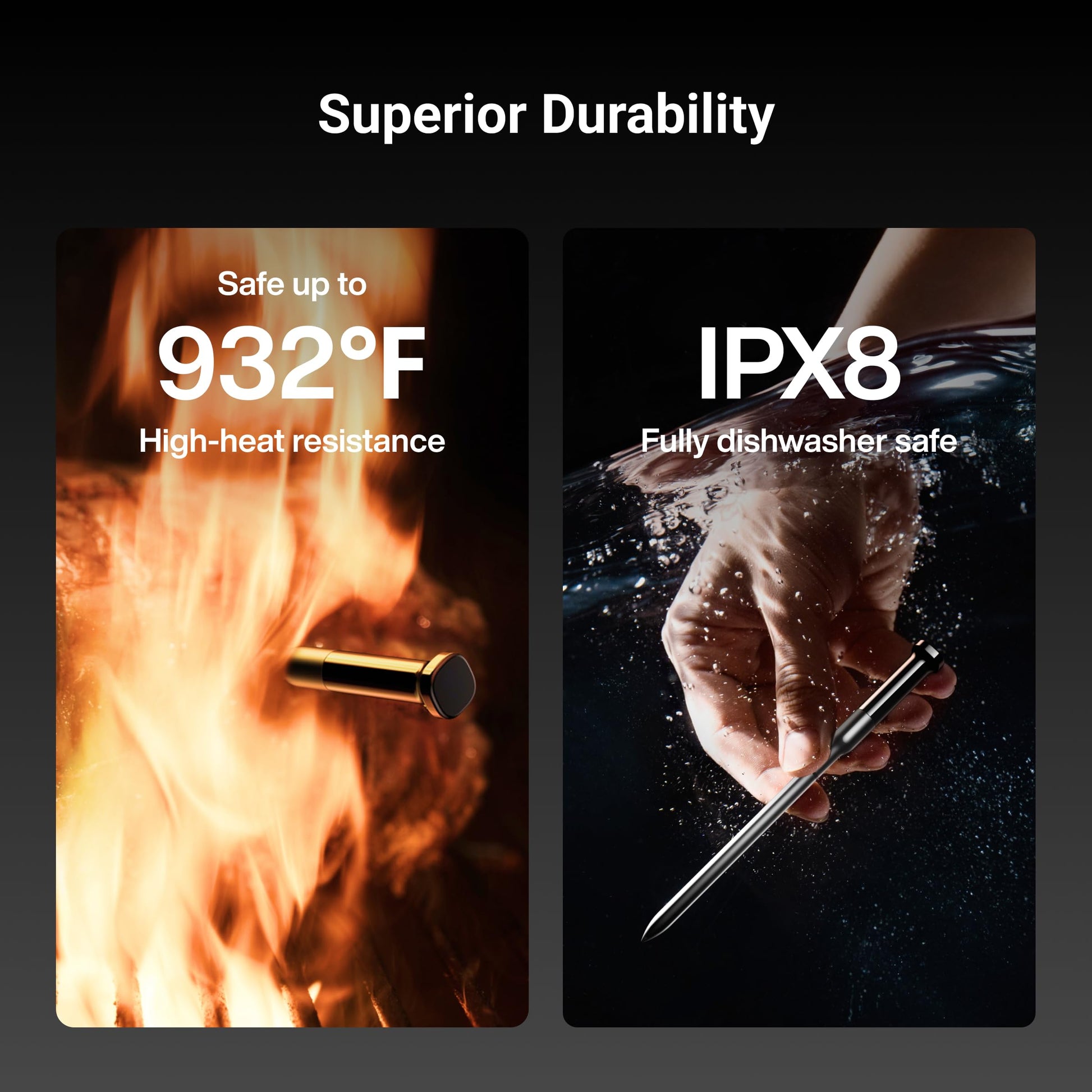 ThermoMaven Smart Bluetooth Wireless Meat Thermometer, 10X Enhanced Sub-1G Signal and Stability, Standalone Display Base, Certified Accuracy ±0.5°F, WiFi Unlimited Range for BBQ, Oven, Smoker, Grill - CookCave