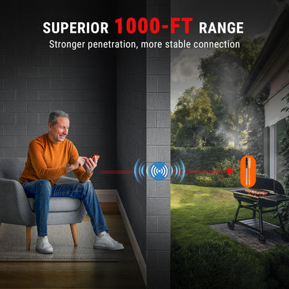 ThermoPro TempSpike 1000FT Wireless Meat Thermometer Digital with 2 Upgraded Ultra-Thin Probe, Kitchen Food Thermometer for Cooking/Oven/Smoker/Rotisserie/Stove/BBQ Grill, Fathers Day Gift - CookCave