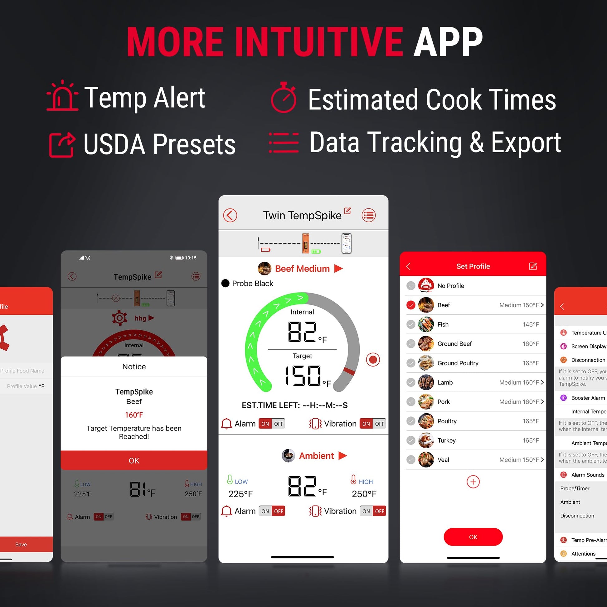 ThermoPro TempSpike Wireless Meat Thermometer Digital with 500FT Bluetooth Range, Cooking Food Thermometer with LCD Signal Booster & Dual Color-Coded Probes for BBQ Oven Smoker Turkey Rotisserie - CookCave