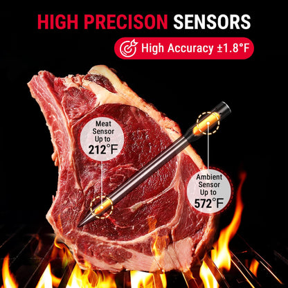 ThermoPro TempSpike Wireless Meat Thermometer Digital with 500FT Bluetooth Range, Cooking Food Thermometer with LCD Signal Booster & Dual Color-Coded Probes for BBQ Oven Smoker Turkey Rotisserie - CookCave