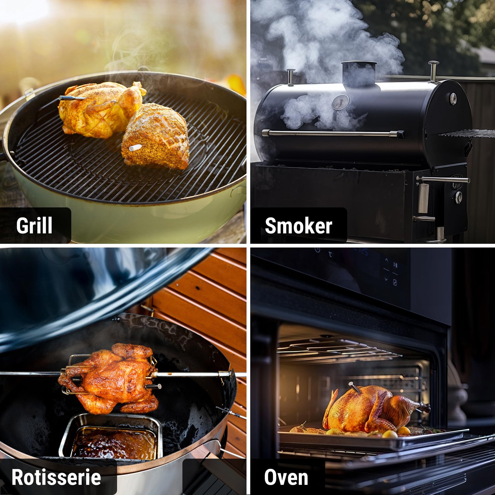 ThermoPro TempSpike Wireless Meat Thermometer Digital with 500FT Bluetooth Range, Cooking Food Thermometer with LCD Signal Booster & Dual Color-Coded Probes for BBQ Oven Smoker Turkey Rotisserie - CookCave