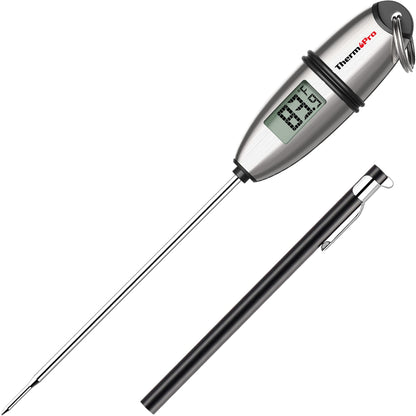 ThermoPro TP02S Digital Food Thermometer for Cooking Bread Baking Sourdough Liquids, Meat Thermometer Digital with Super Long Probe for Grill Candy Kitchen BBQ Oil Milk Yogurt Water Temperature - CookCave