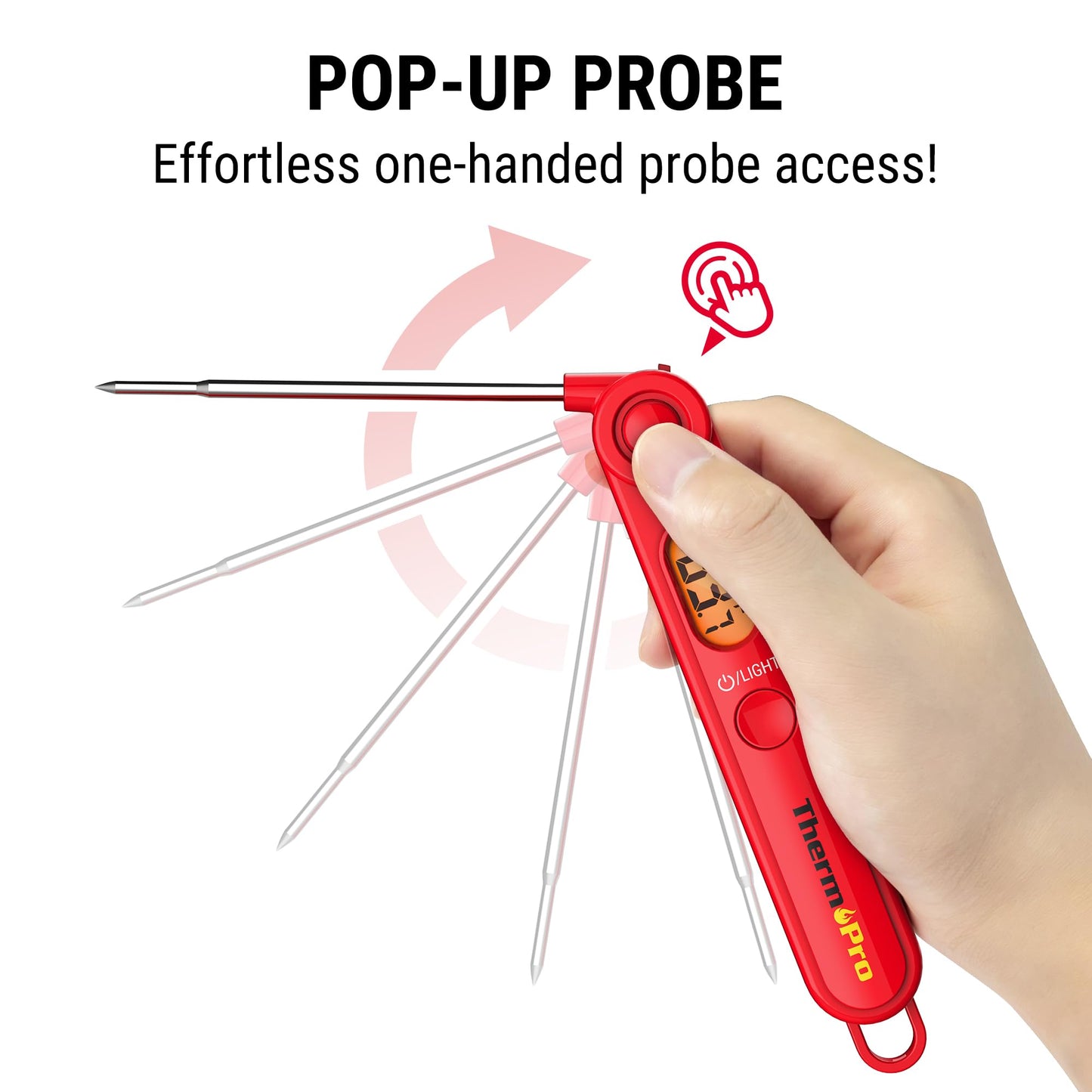 ThermoPro TP03B Digital Meat Thermometer for Cooking, Instant Read Thermometer with Backlight, Kitchen Food Thermometer for Grill Smoker BBQ Oil Deep Fry Candy Bread Coffee with Pop-up Meat Probe - CookCave