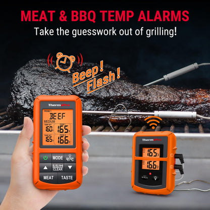 ThermoPro TP20 500FT Wireless Meat Thermometer with Dual Meat Probe, Digital Cooking Food Meat Thermometer Wireless for Smoker BBQ Grill Thermometer Turkey Thermometer, Fathers Day Gift - CookCave
