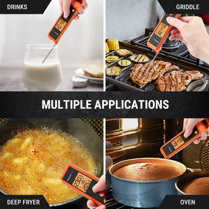 ThermoPro TP420 2-in-1 Instant Read Thermometer for Cooking, Infrared Thermometer Cooking Thermometer with Meat Probe, Non-Contact Laser Meat Thermometer for Griddle Grill Pizza Oven HVAC Pool - CookCave