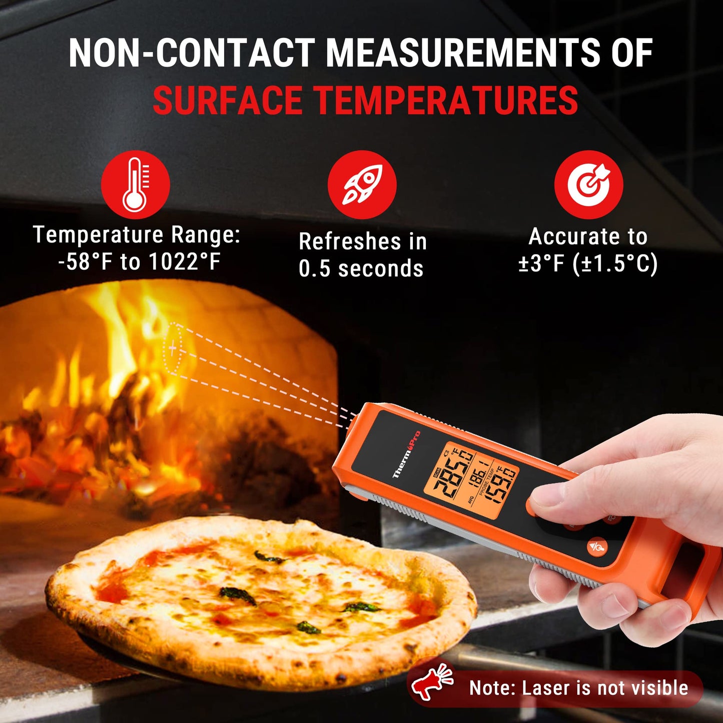 ThermoPro TP420 2-in-1 Instant Read Thermometer for Cooking, Infrared Thermometer Cooking Thermometer with Meat Probe, Non-Contact Laser Meat Thermometer for Griddle Grill Pizza Oven HVAC Pool - CookCave