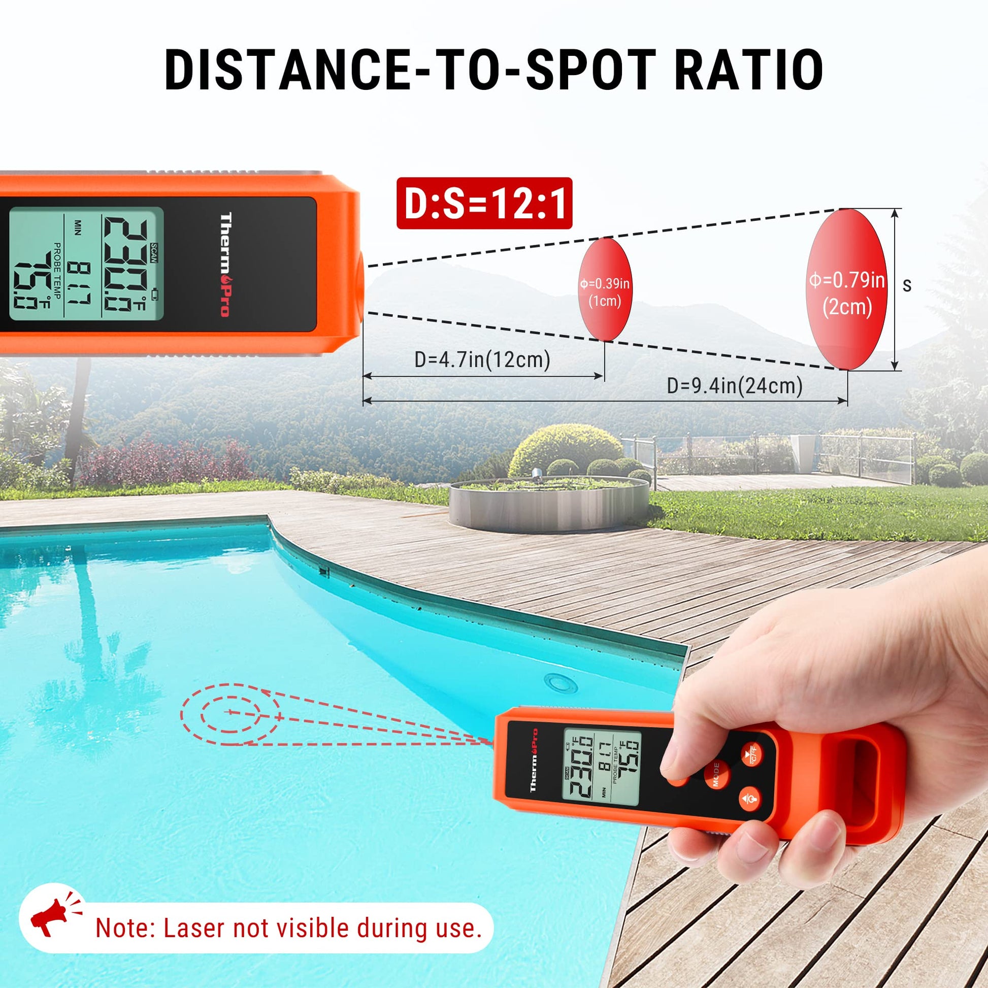 ThermoPro TP420 2-in-1 Instant Read Thermometer for Cooking, Infrared Thermometer Cooking Thermometer with Meat Probe, Non-Contact Laser Meat Thermometer for Griddle Grill Pizza Oven HVAC Pool - CookCave