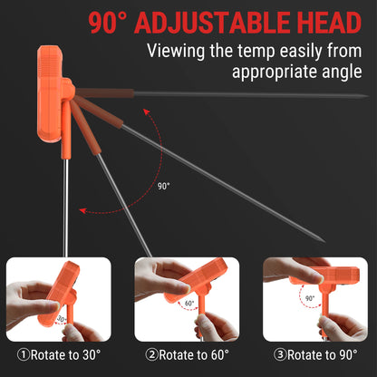 ThermoPro TP510 Waterproof Digital Candy Thermometer with Pot Clip, 10" Long Probe Instant Read Food Cooking Meat Thermometer for Grilling Smoker BBQ Deep Fry Oil Thermometer - CookCave