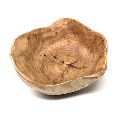 THY COLLECTIBLES Wooden Bowl Handmade Storage Natural Root Wood Crafts Bowl Fruit Salad Serving Bowls (Small 8"-10") - CookCave