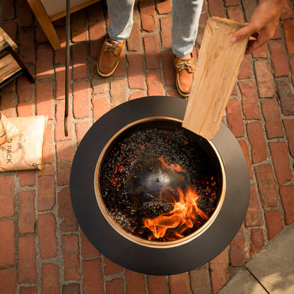 TIKI 25-Inch Smokeless Patio Fire Pit, Wood Burning with Removable Ash Pan & Weather-Resistant Cover, Modern Black Design – Ideal Outdoor Smokeless Fire Pit for Backyard & Patio - CookCave