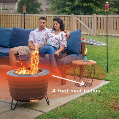 TIKI 25-Inch Smokeless Patio Fire Pit, Wood Burning with Removable Ash Pan & Weather-Resistant Cover, Modern Black Design – Ideal Outdoor Smokeless Fire Pit for Backyard & Patio - CookCave
