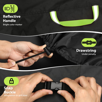 TOPCROWN Grill Cover for Outdoor Grill, Universal Fit 45"-75" BBQ Gas Grill Waterproof Anti-UV Oxford Fabric Windproof Design with Adjustable Straps, Fits Weber/Char-Broil/Nexgrill and More (48") - CookCave