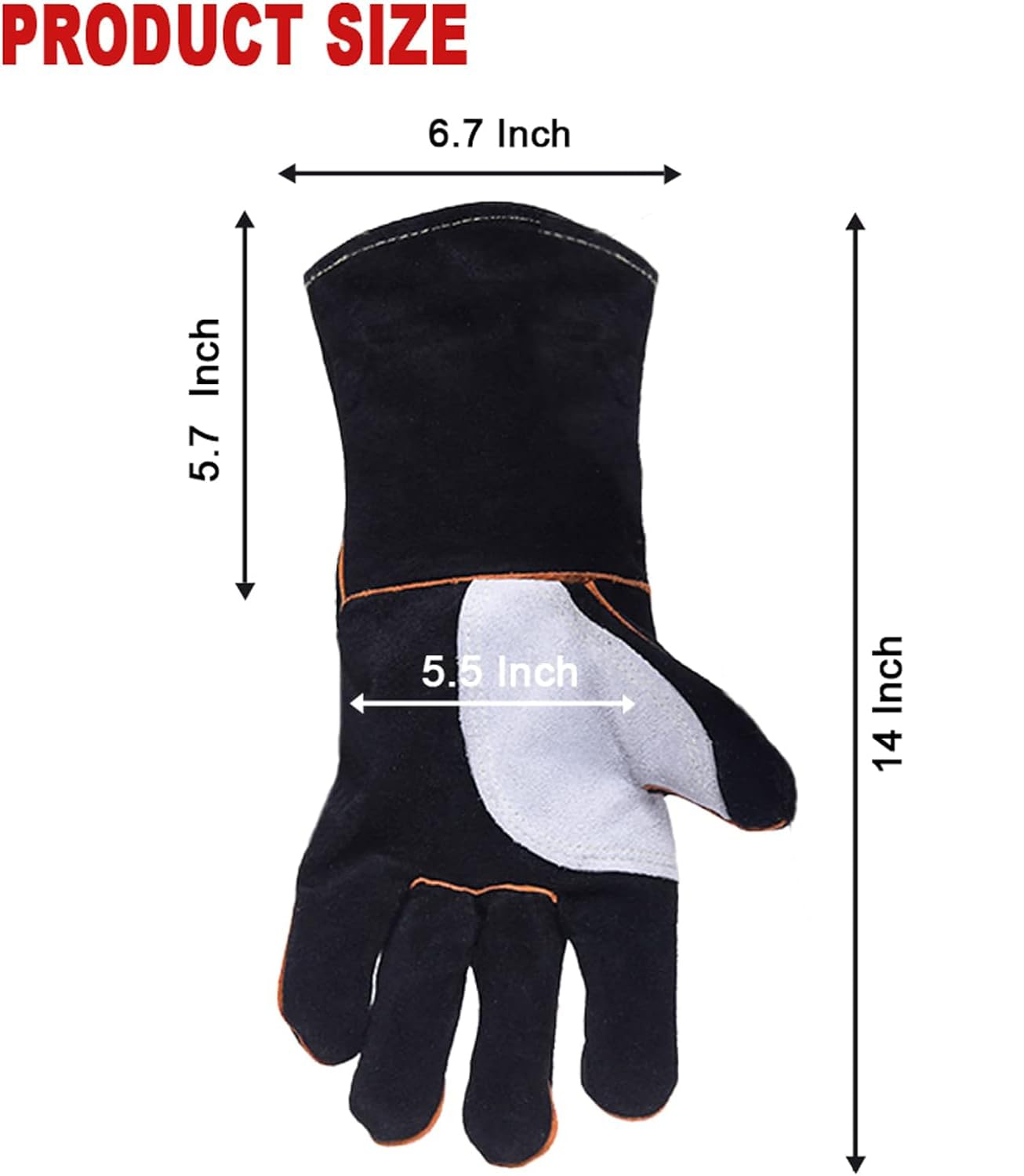 TOPDC Welding Gloves 14 Inches Fire/Heat Resistant Leather For Mig,Tig,Stick,Forge,BBQ,Grill, Fireplace,Wood Stove, Furnace,Pot,Oven - CookCave