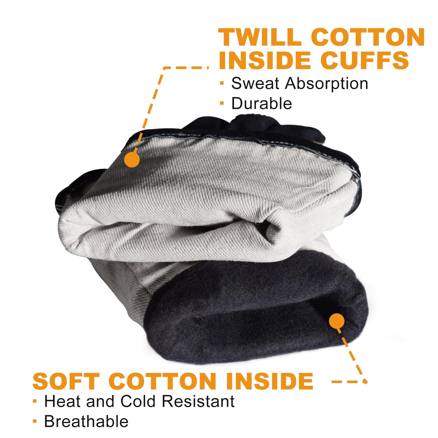 TOPDC Welding Gloves 14 Inches Fire/Heat Resistant Leather For Mig,Tig,Stick,Forge,BBQ,Grill, Fireplace,Wood Stove, Furnace,Pot,Oven - CookCave