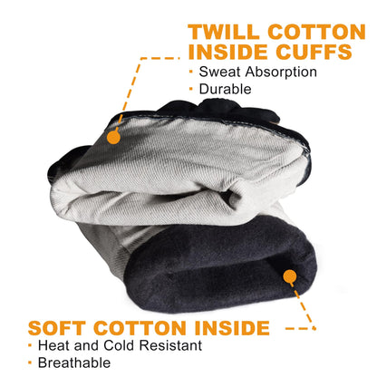 TOPDC Welding Gloves 14 Inches Fire/Heat Resistant Leather For Mig,Tig,Stick,Forge,BBQ,Grill, Fireplace,Wood Stove, Furnace,Pot,Oven - CookCave