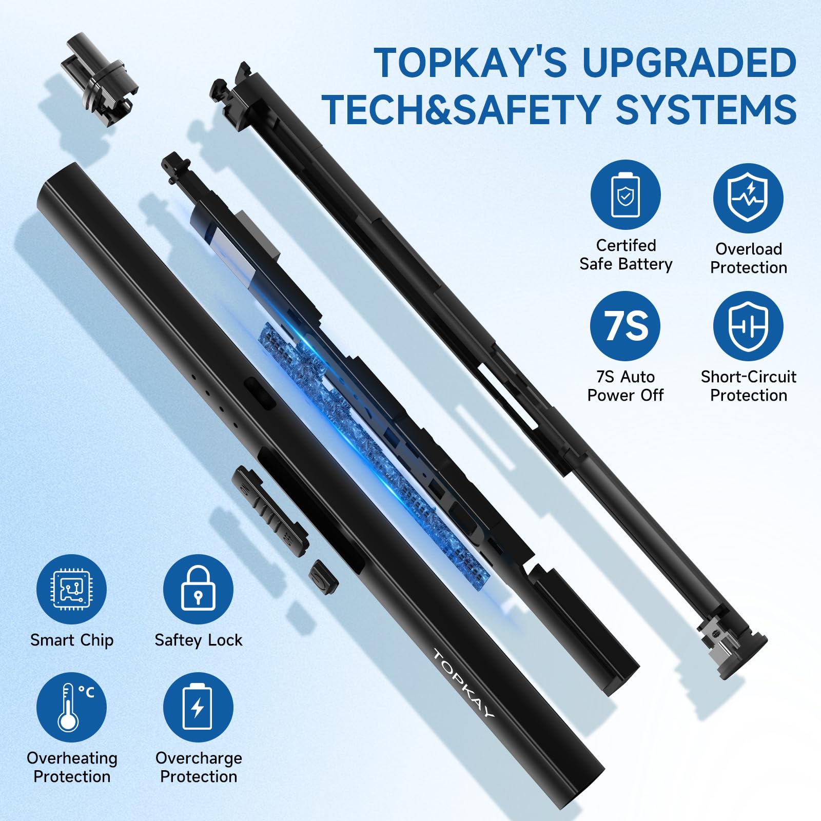 TOPKAY Electric Candle Lighter, Windproof Flameless USB Rechargeable Plasma Arc Long Lighter for Grill Firework Kitchen Camping (Black) - CookCave